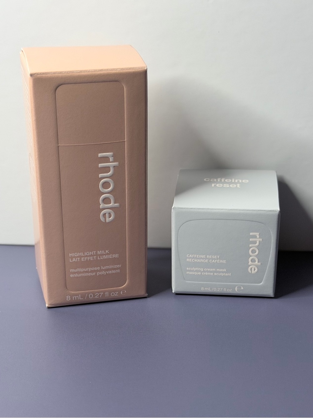 Rhode Mini Skincare Duo โ Glazing Milk + Caffeine Reset Mask โ 8 mL Each